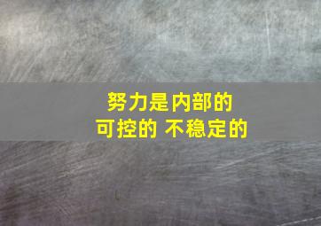 努力是内部的 可控的 不稳定的